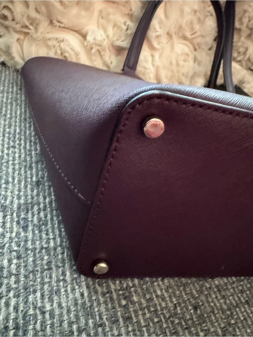 Kate Spade New York Plum/Burgundy Saffiano Leather Tote Bag